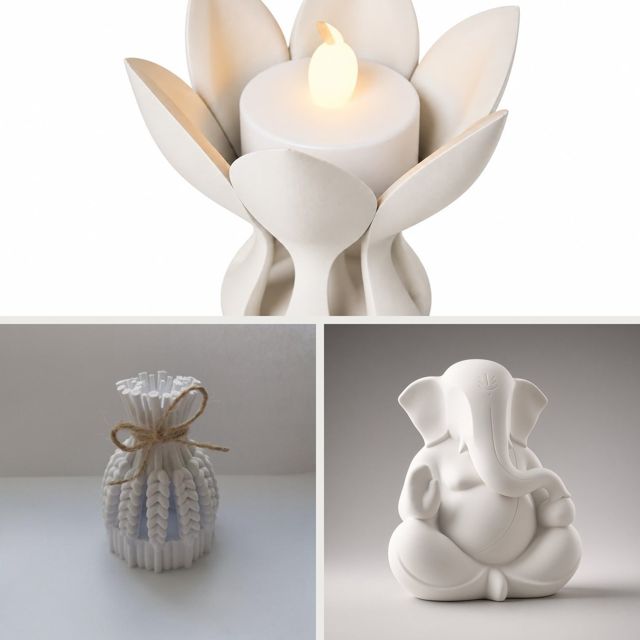 Diwali Glow Set in White
